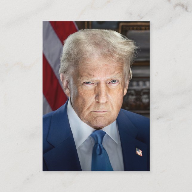 Carte De Visite Donald Trump 2025 Portrait du président américain (Devant)