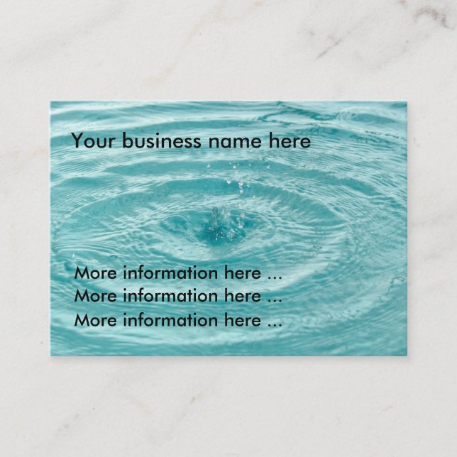 Carte de visite d'ondulation bleu gouttes d'eau (Devant)