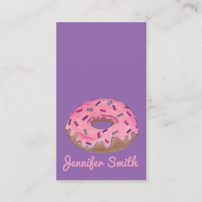 Carte De Visite Donut Doughnut Shop Boulangerie Nourriture Boulang (Devant)