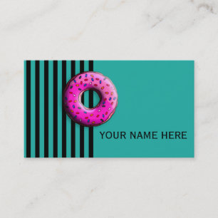 Carte De Visite Donut Pinky avec des arrosages colorés + vos idées