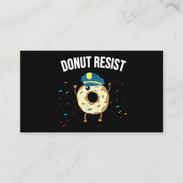 Carte De Visite Donut Résistez À Mème Drôle Officier De Police Sou (Devant)