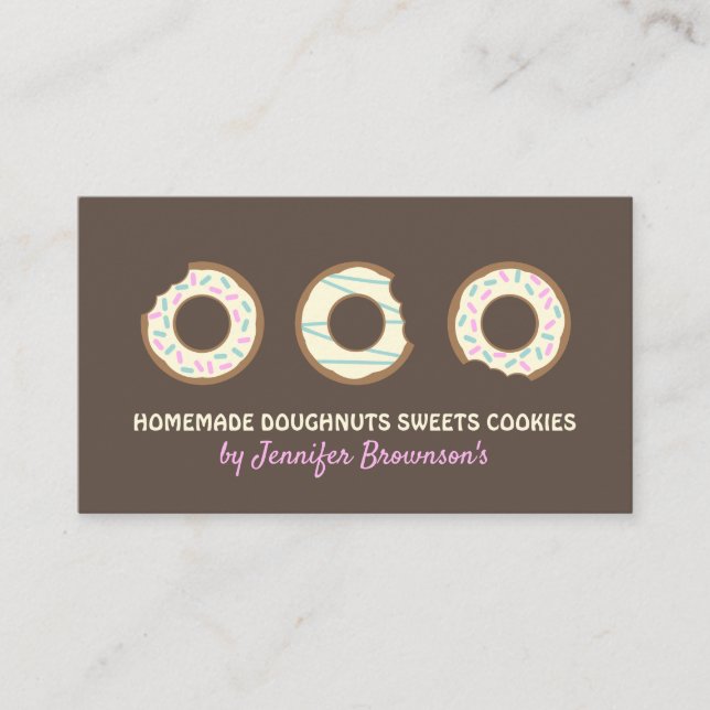 Carte De Visite Donut Sweet Traitements Cookies dessert sucré (Devant)