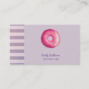 Carte De Visite Donut With Pink Frosting And Sprinkles