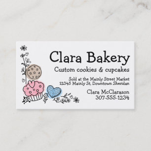 Carte De Visite Doodcookies cupcakes fleurs boulangerie boulangeri