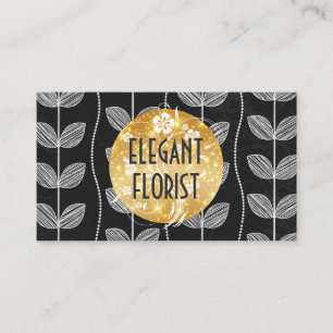 Carte De Visite Doodle de fleurs à la craie