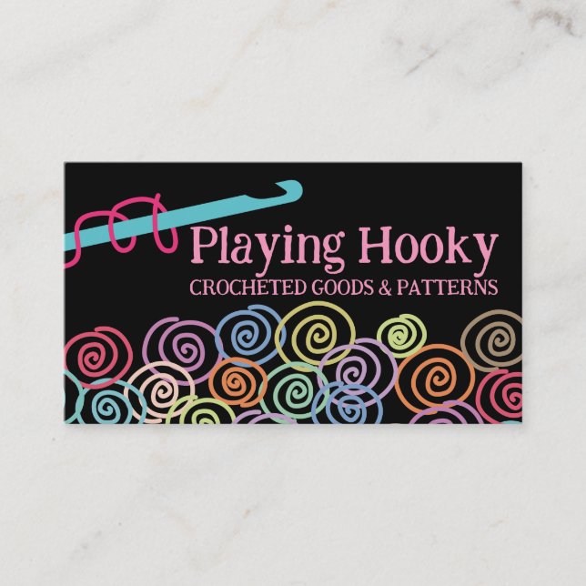 Carte De Visite Doodle fil gribouillant crochet crochet montre art (Devant)