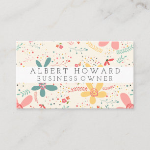 Carte De Visite Doodles de fleurs