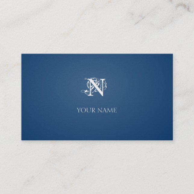 Carte De Visite D'or bleu-foncé de Nouveau (Devant)