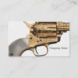 Carte de visite d'or d'arme à feu