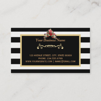 Carte de visite d'or de salon de beauté de