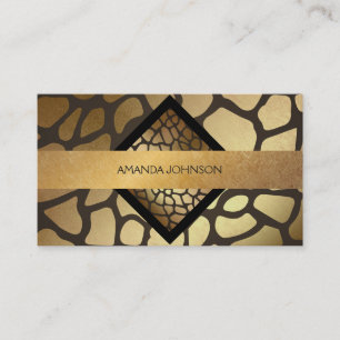 Carte de visite d'or du chocolat VIP de girafe