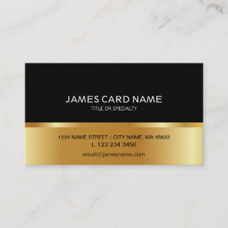 Carte de visite d'or noir simple