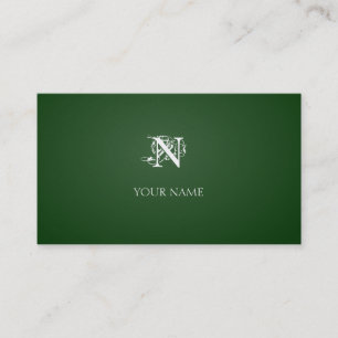 Carte De Visite D'or vert-foncé de Nouveau