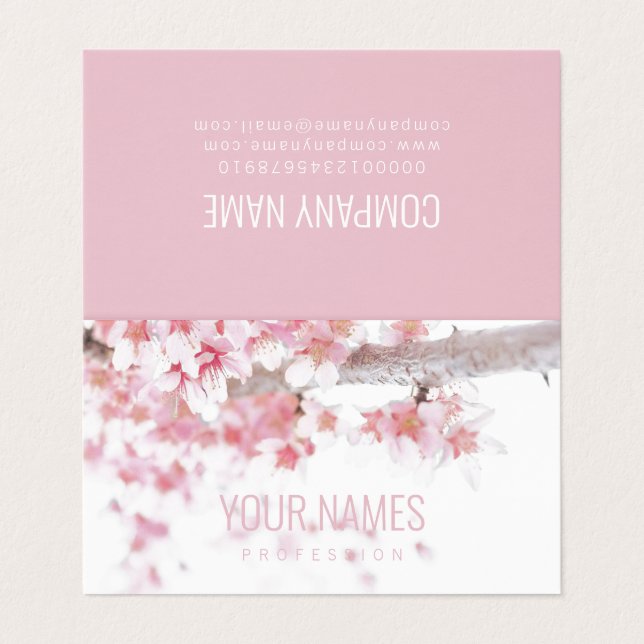 CARTE DE VISITE DOSSIER : CHERRY BLOSSOMS (Extérieur déplié)