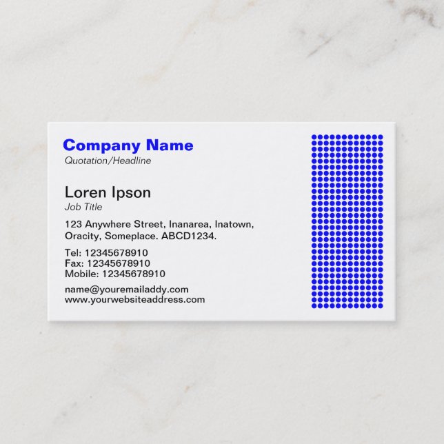 Carte De Visite Dot Motif - Bleu (Devant)
