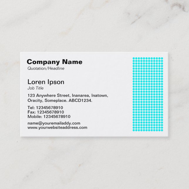 Carte De Visite Dot Motif - Cyan (Devant)