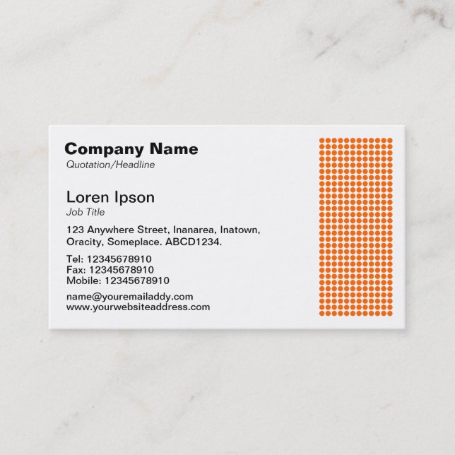 Carte De Visite Dot Motif - Orange (Devant)