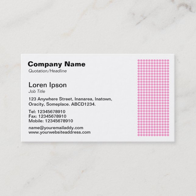 Carte De Visite Dot Motif - Rose (Devant)