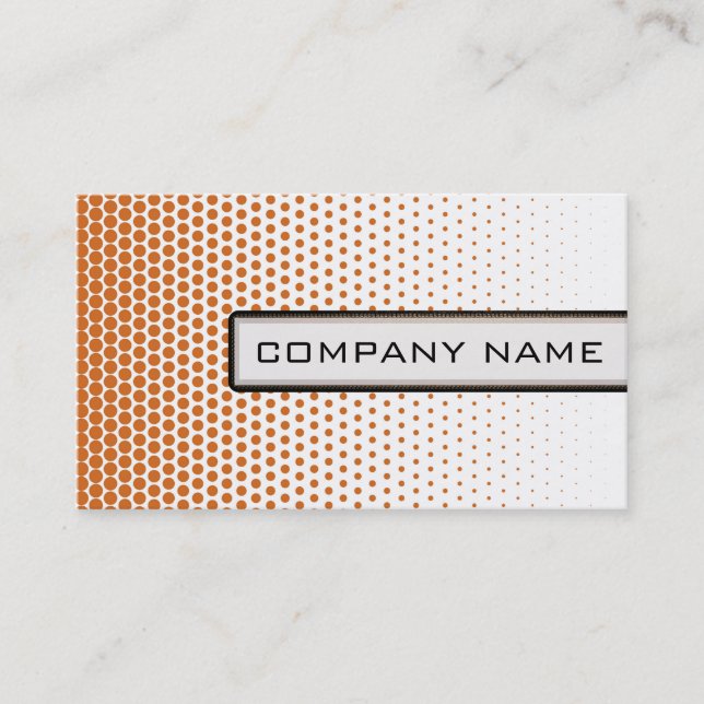Carte De Visite Dots de techno orange blanc et blanc (Devant)