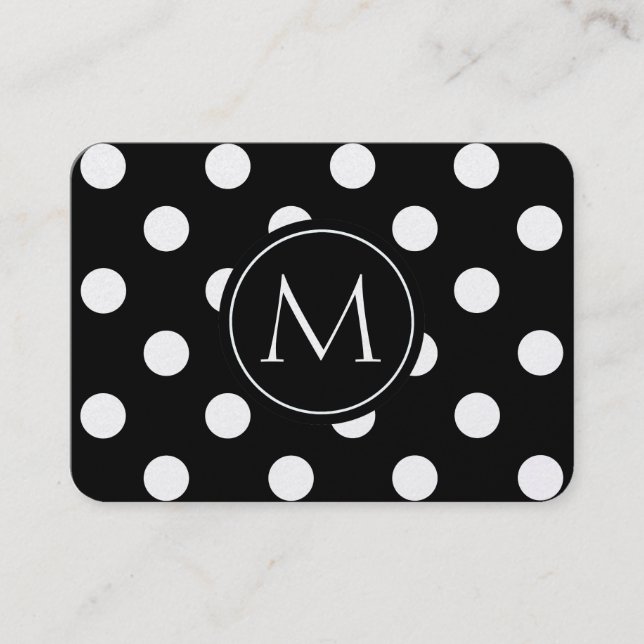 Carte De Visite Dots d'élégance noire (Devant)