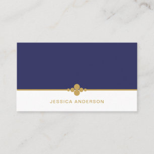 Carte De Visite Dots d'or bleu marine
