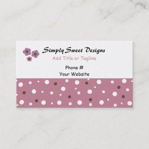 Carte De Visite Dots et fleurs modernes