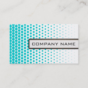 Carte De Visite Dots Turquoise Techno Élégant Blanc Moderne