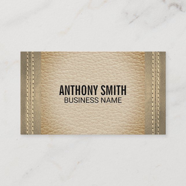 Carte De Visite Double Coussin En Cuir Sepia Tone Luxe (Devant)