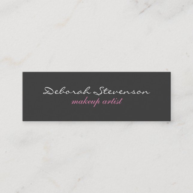 Carte de visite double face gris mince unique (Devant)