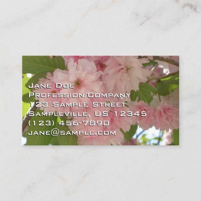 Carte De Visite Double floraison cerisier II printemps fleuri (Devant)