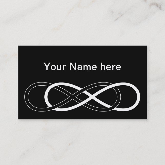 Carte De Visite Double infini de symbole - noir et blanc (Devant)