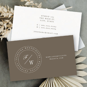 Carte De Visite Double Monogramme Classique Monographie Cercle Tim