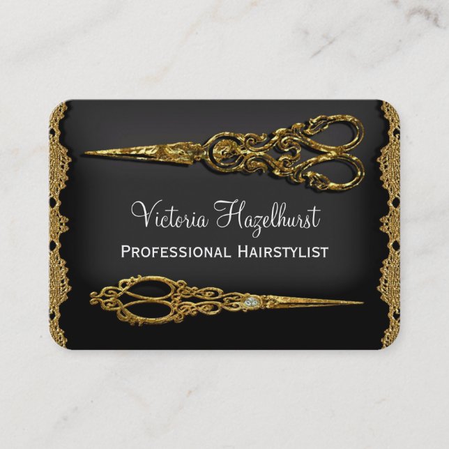 Carte De Visite Doubles ciseaux purs de Hazelhurst ronds (Devant)