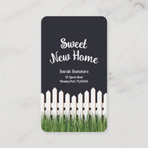 Carte De Visite Douce nouvelle maison avec clôture blanche et gazo