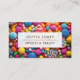 Carte De Visite Douceurs multicolores brillantes Bonbons Traitemen