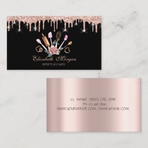 Carte De Visite Douceurs, Rose Gold Drives Boulangerie Outils Rose