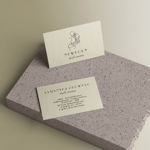 Carte De Visite Doula bébé nouveau-né beige