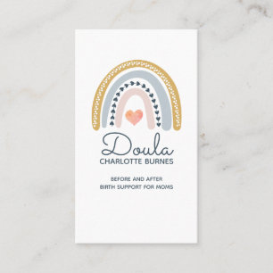 Carte De Visite Doula Birth Coach Aquarelle Arc-en-ciel