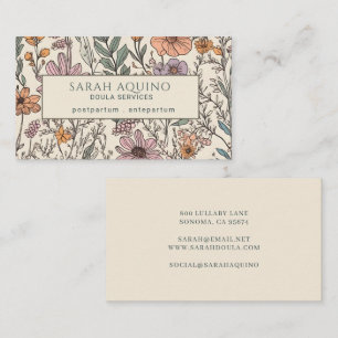 Carte de visite Doula Floral Wildflowers