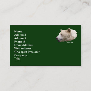 Carte de visite d'ours Kermode