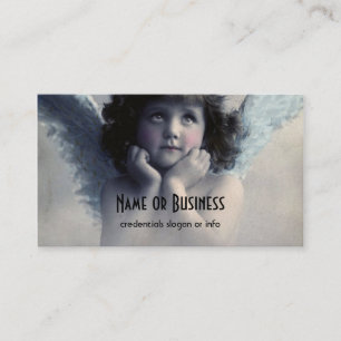 Carte De Visite Doux Rosy Cheeked Angel Vintage dans les nuages