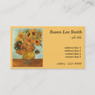Carte De Visite Douze tournesols par Vincent van Gogh.Jaune