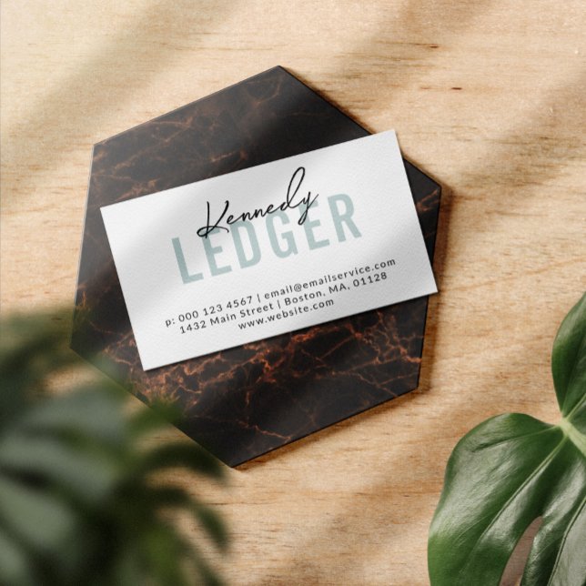 Carte De Visite Dove Blue Name In Signature Script 1 Sided (Créateur téléchargé)