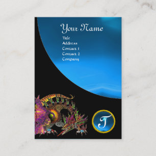 Carte De Visite DRAGO GEM STONE MONOGRAMME noir bleu saphir