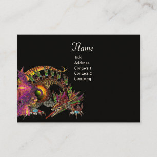 Carte De Visite DRAGO, monogramme, pourpre noir
