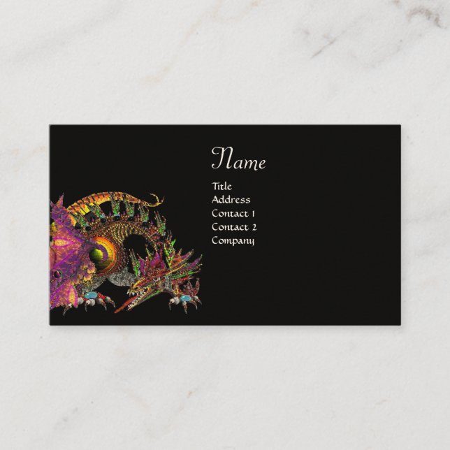 Carte De Visite DRAGO Monogramme, violet noir (Devant)