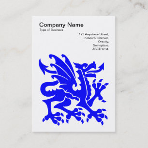 Carte De Visite Dragon - Bleu sur Blanc