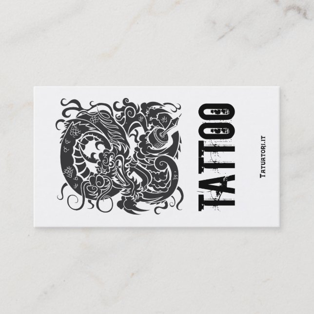 Carte De Visite Dragon BW de Tattooer (Devant)