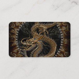 Carte De Visite Dragon chinois dans le brun texturisé