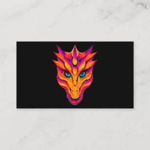 Carte De Visite Dragon Colorful Pop Art Graphisme Art Design